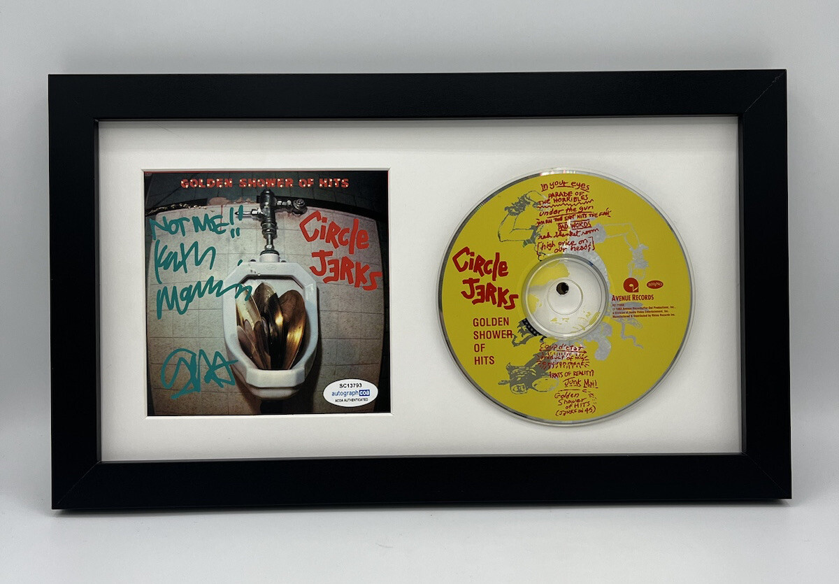CIRCLE JERKS SIGNED FRAMED CD DISPLAY GOLDEN SHOWER HITS KEITH MORRIS +1 ACOA