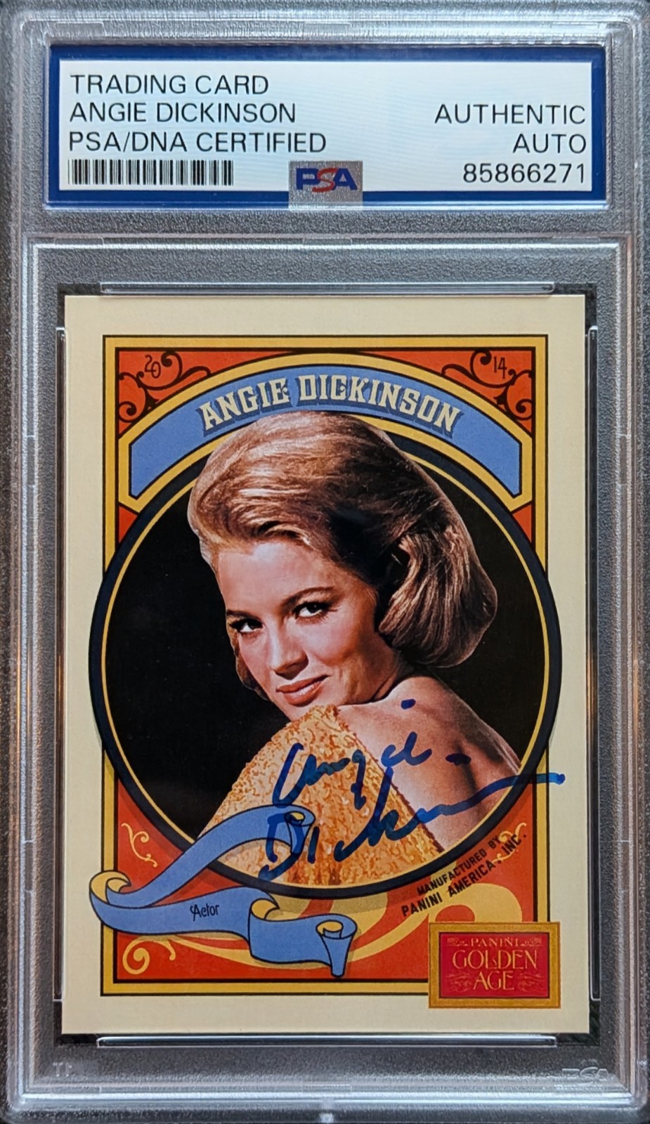 Angie Dickinson Signed 2014 Panini Golden Age Trading Card Auto PSA DNA Actress
