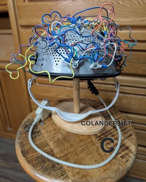 Fan-made Ghostbusters -like Colander Aura Hat