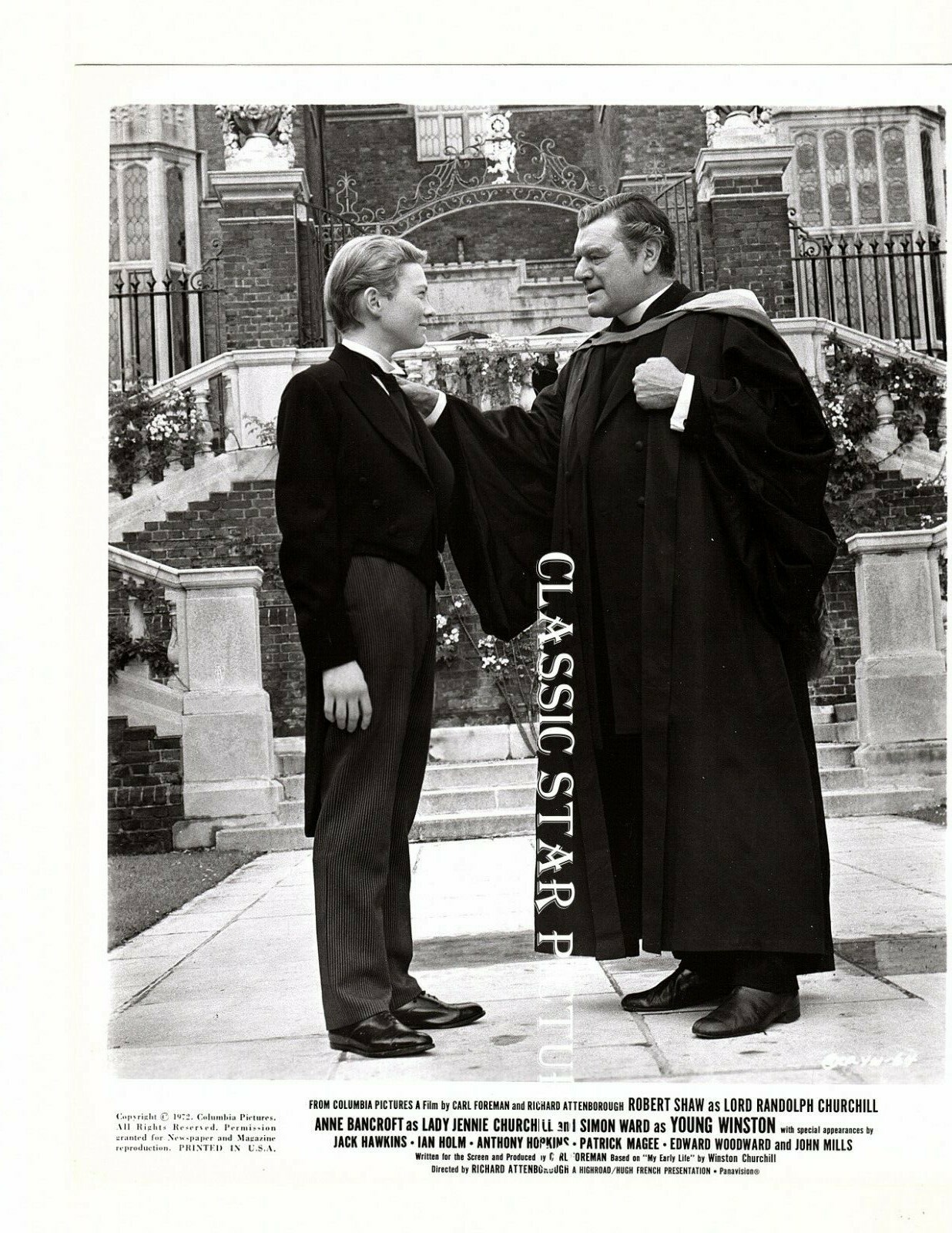 O351 Jack Hawkins Simon Ward Young Winston 1972 8 x 10 vintage photo