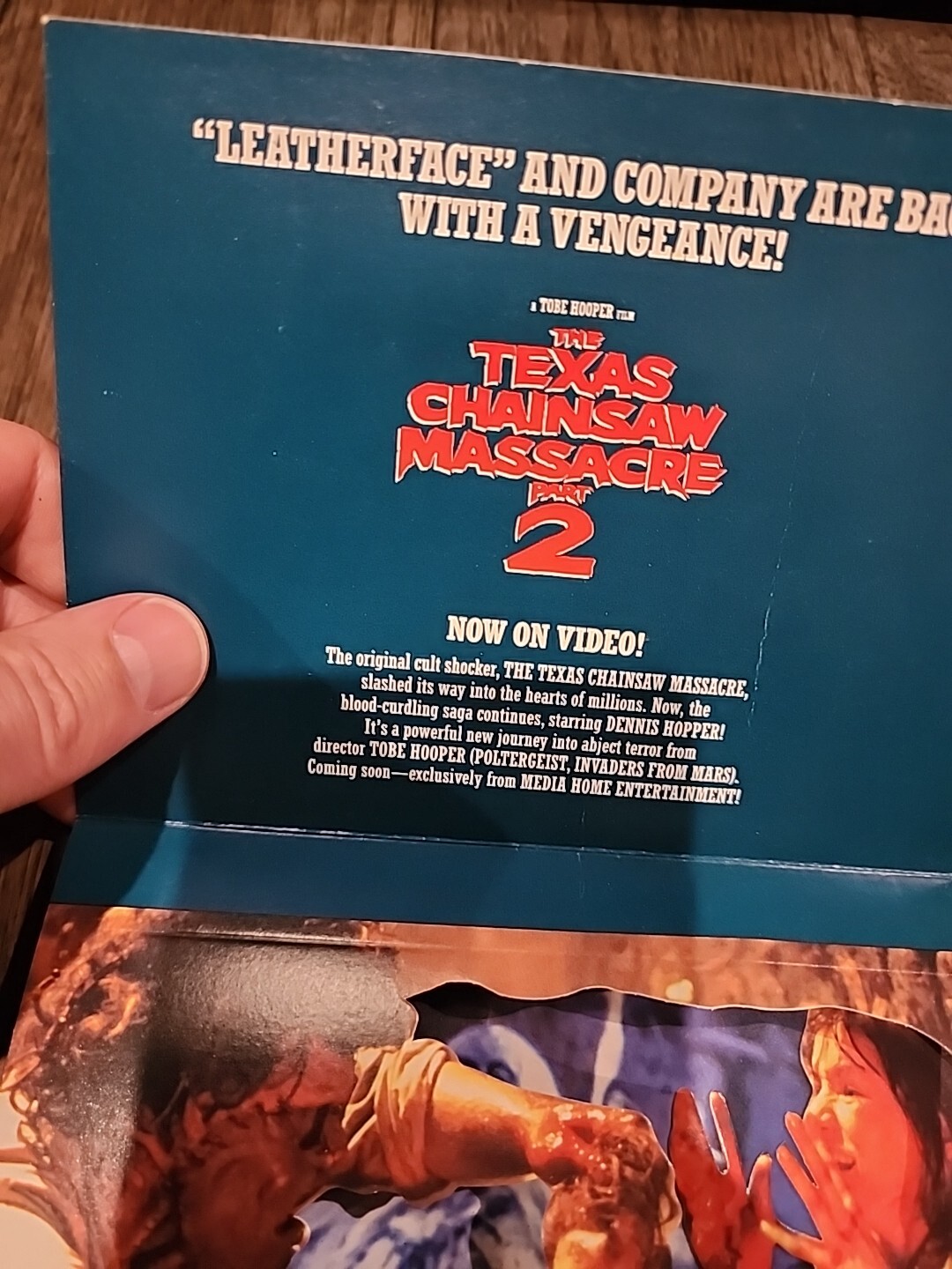 Texas Chainsaw Massacre Part 2 Promo CARD Leatherface Horror Movie . Cannon Wow