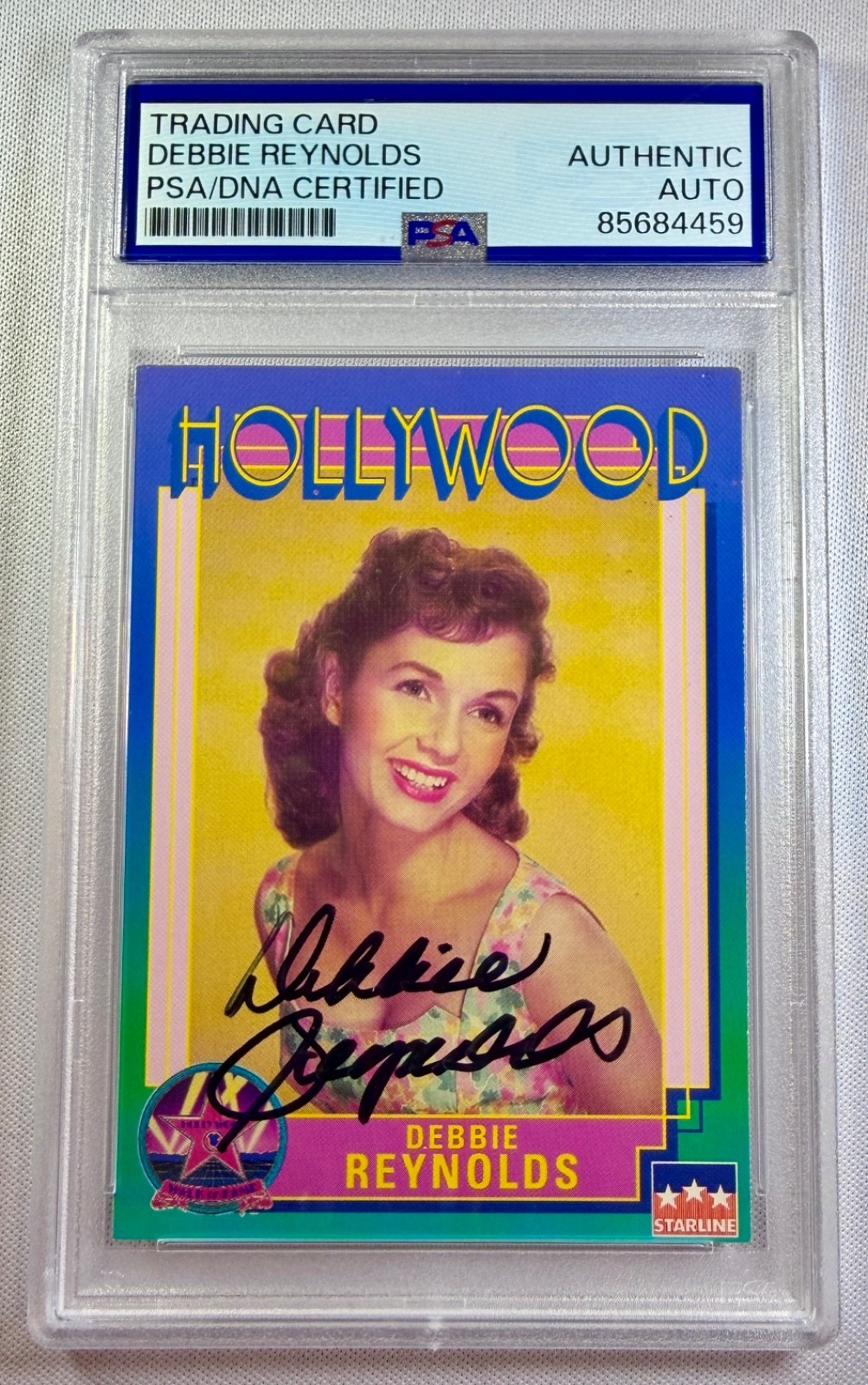 1991 Starline Hollywood Walk Fame Debbie Reynolds Signed Auto Card #43 PSA DNA