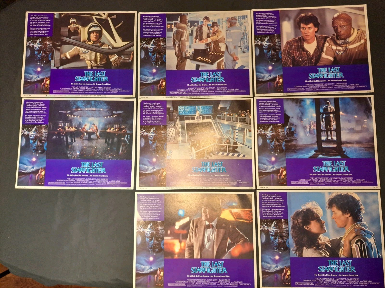 1983 The Last StarFighter 11×14 Lobby Card – Complete Set of 8 – Movie Stills