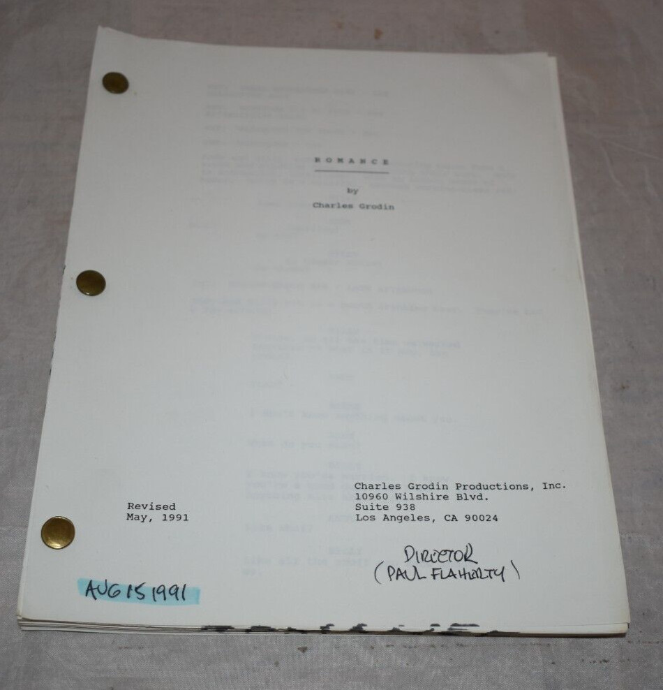 Romance Unproduced Movie Script Charles Grodin May 1991 Revised Screenplay Rare