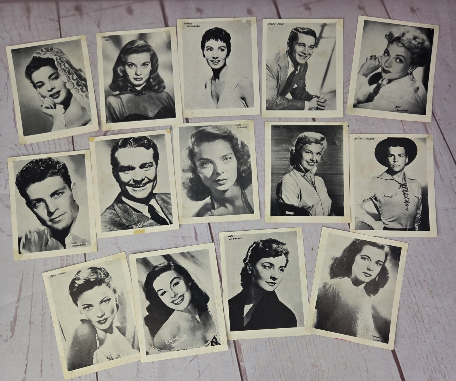 1950’s Lot of 14 Paper Printed Photos Movie Stars 4.75 x 3.75″