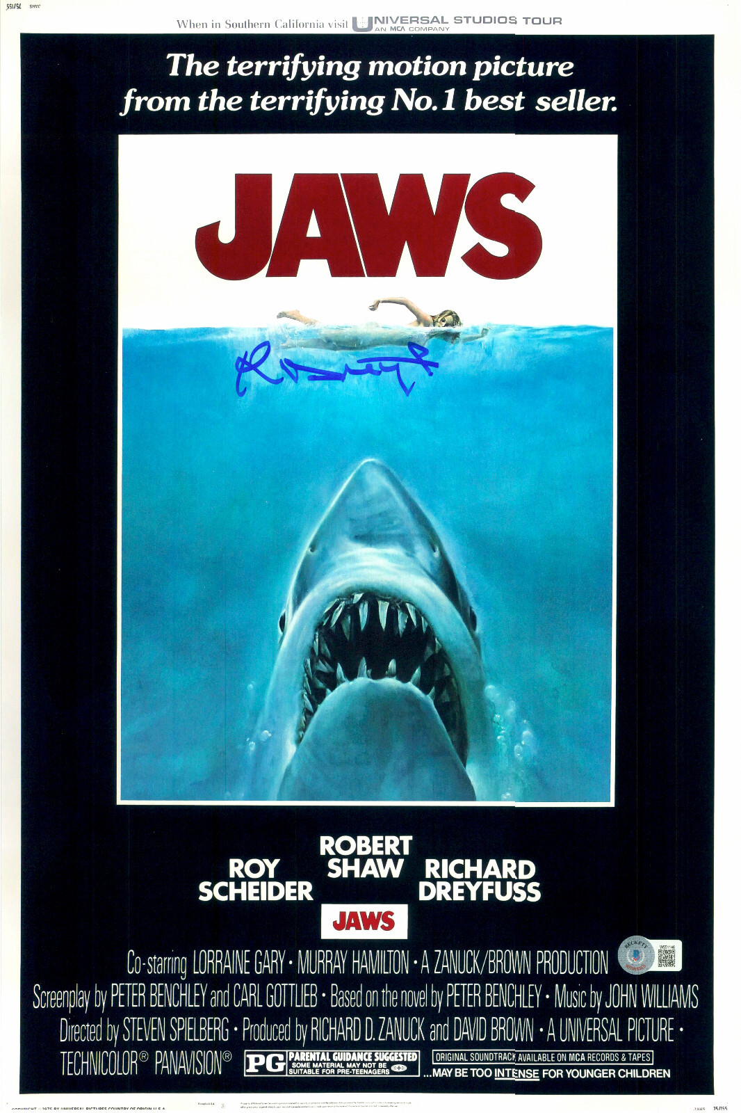 RICHARD DREYFUSS SIGNED AUTOGRAPH JAWS 12X18 PHOTO MINI POSTER BAS BECKETT