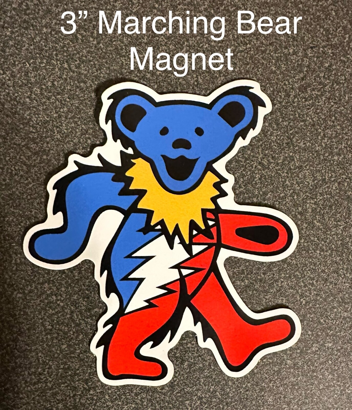 NEW! Grateful Dead – 3” Red, White & Blue Marching Bear Magnet