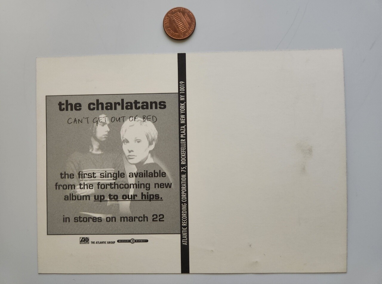 The Charlatans 1994 Can’t Get Out Of Bed Promo Postcard Flawless New Old Stock