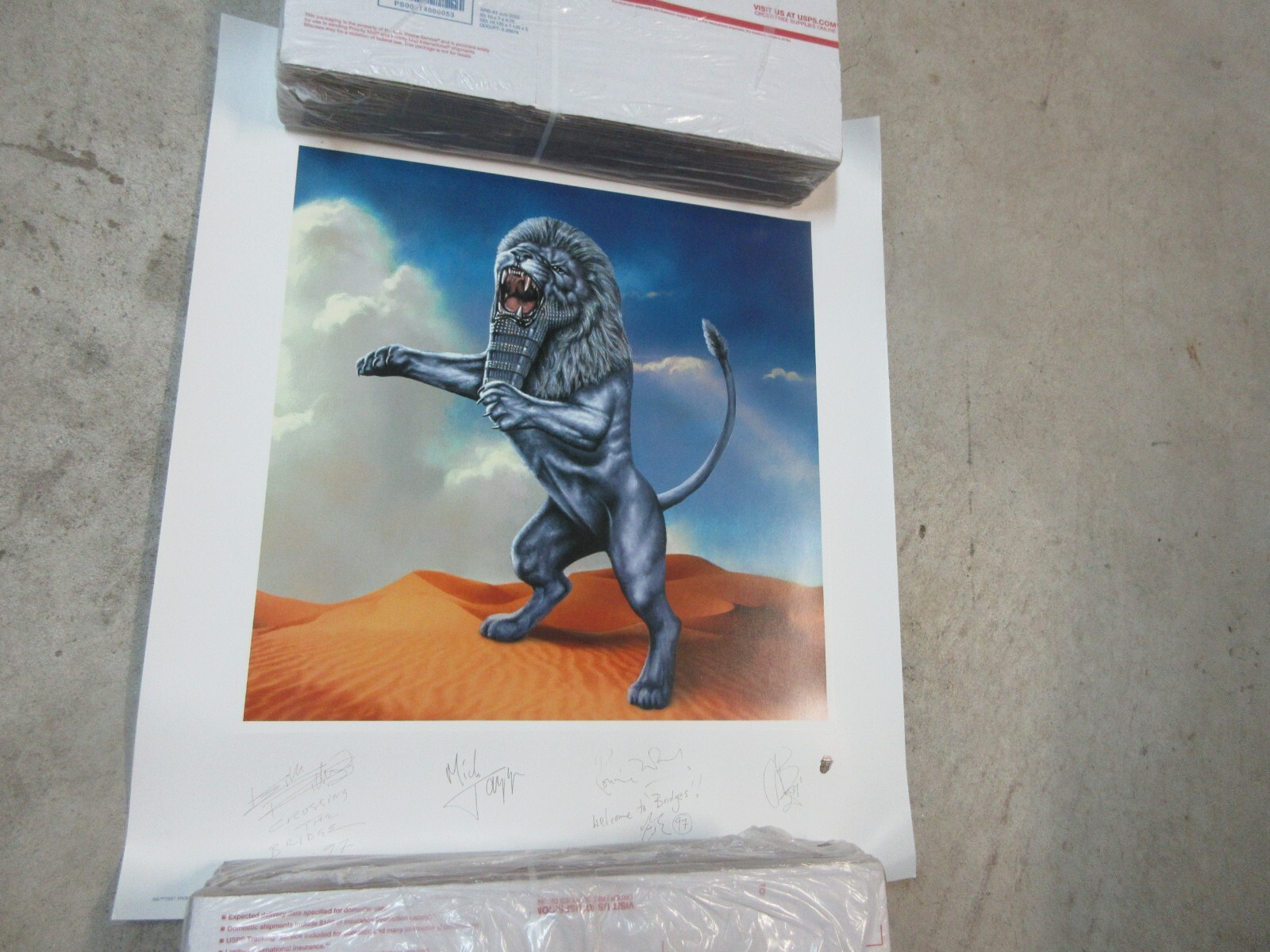 ROLLING STONES Bridges to Babylon 1997 Lithograph AUTOGRAPHED 22″ X 26″