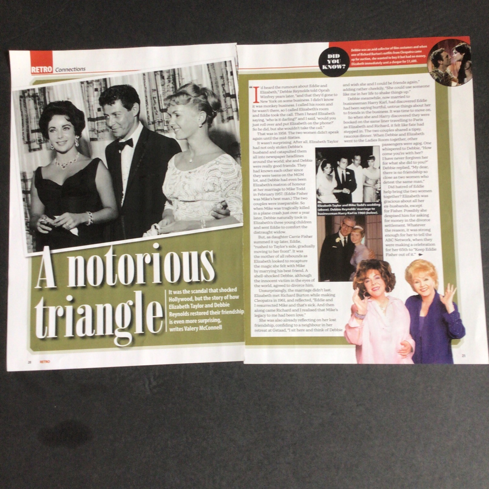 Eddie Fisher Debbie Reynolds Clippings Magazine Article Liz Taylor