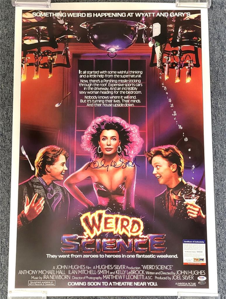 Kelly LeBrock signed Weird Science 24×36 movie poster autograph ~ PSA/DNA COA