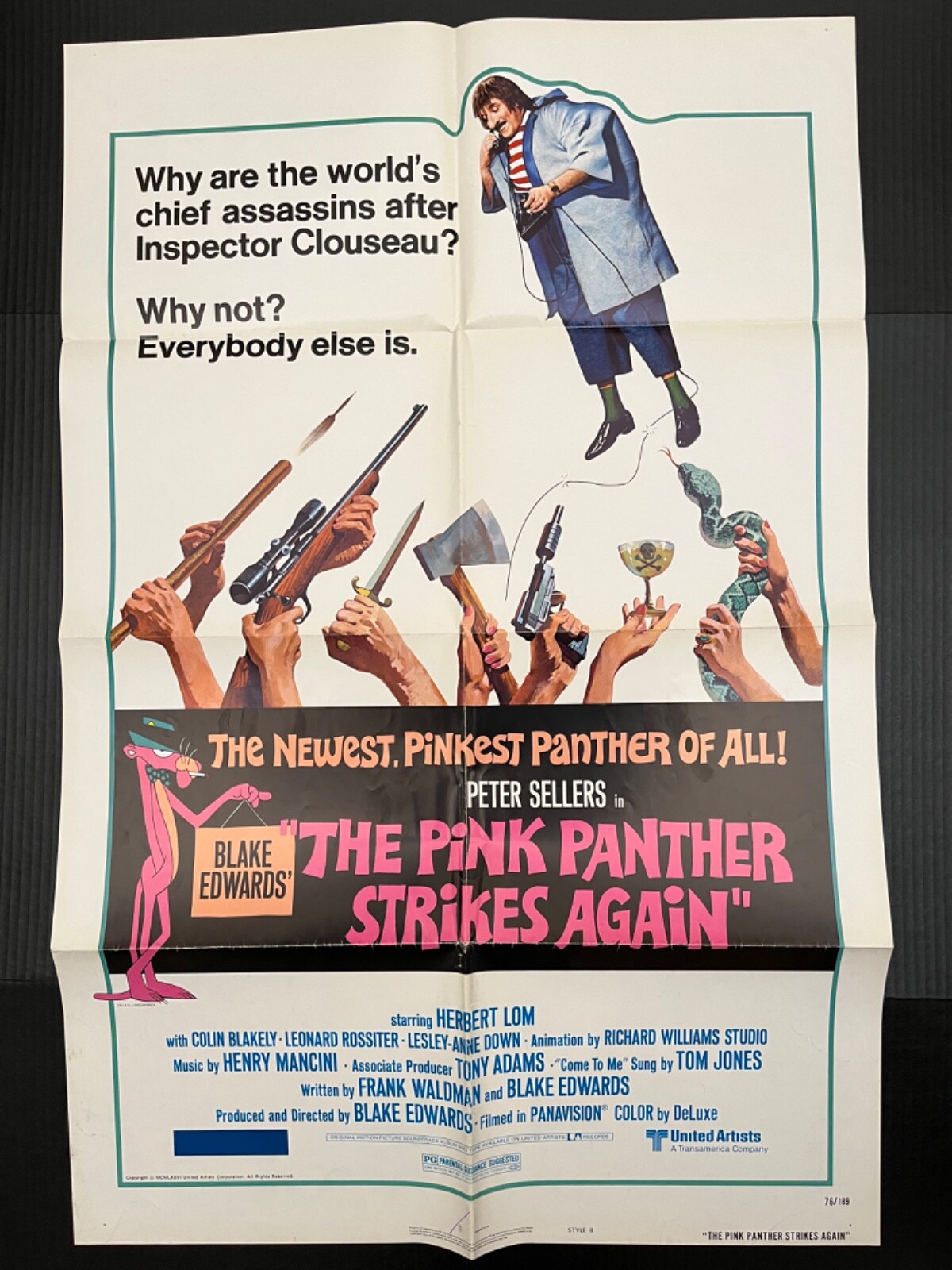 The Pink Panther Strikes Again One Sheet (1976, 27×41 inches) – Peter Sellers