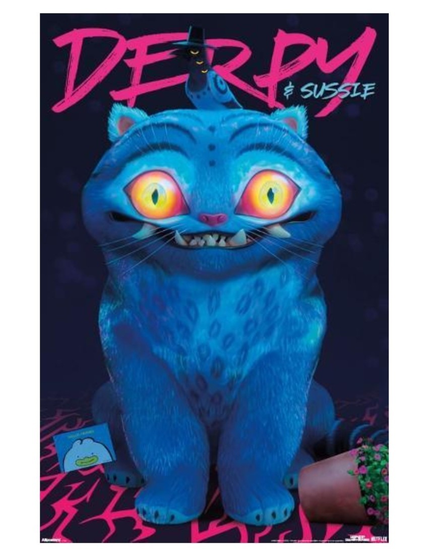 2 Netflix Kpop Demon Hunters 2025 Wall Poster Derpy & Sussie/ Golden 22.3″ x 34″