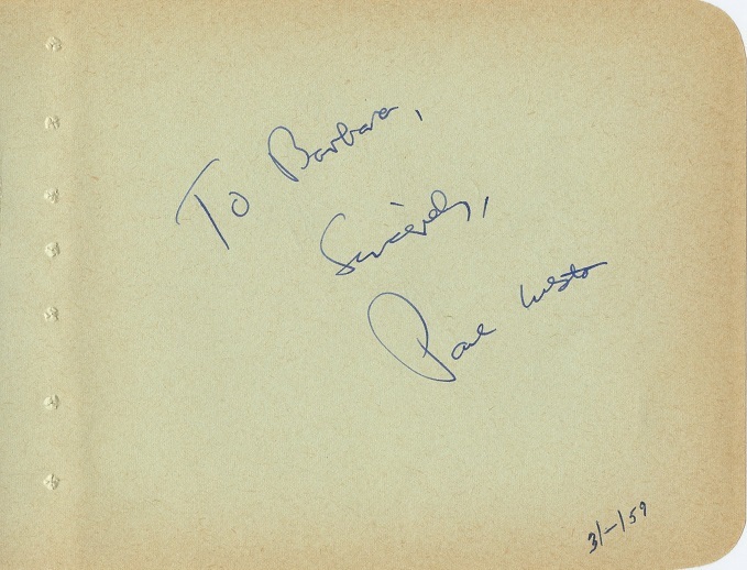 PAUL WESTON / RED FOLEY Vintage Autographs – 1959