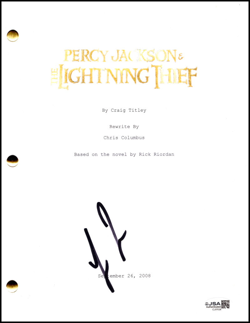 Logan Lerman Signed Autograph Percy Jackson and the Lightning Thief Script JSA