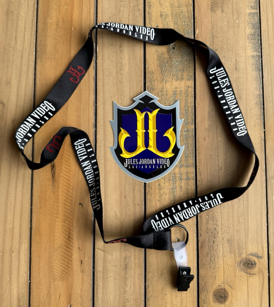JULES JORDAN VIDEO Lanyard and sticker vtg AVN tour