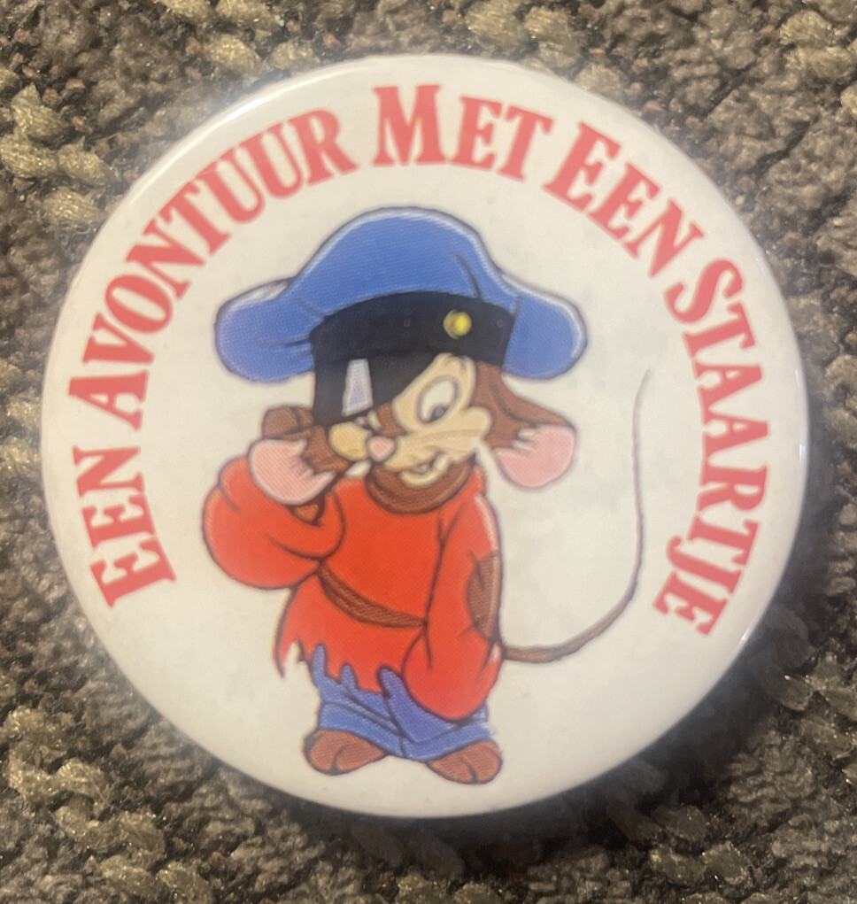 AN AMERICAN TAIL PROMO BUTTON PIN BADGE 1986 UNIVERSAL HOLLAND