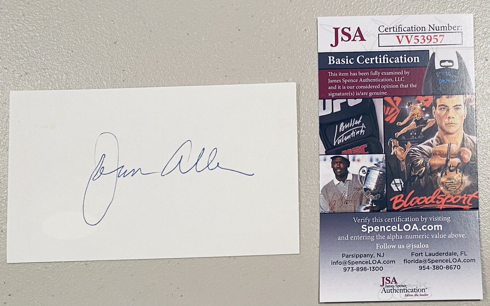 Joan Allen Signed Autographed 3×5 Card JSA Certified Nixon Pleasantville