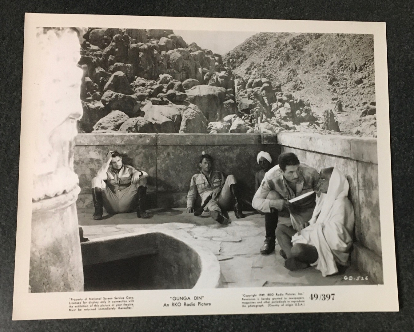 GUNGA DIN 1949R ORIGINAL 8×10 STILL PHOTO! CARY GRANT & VICTOR McLAGLEN CLASSIC!