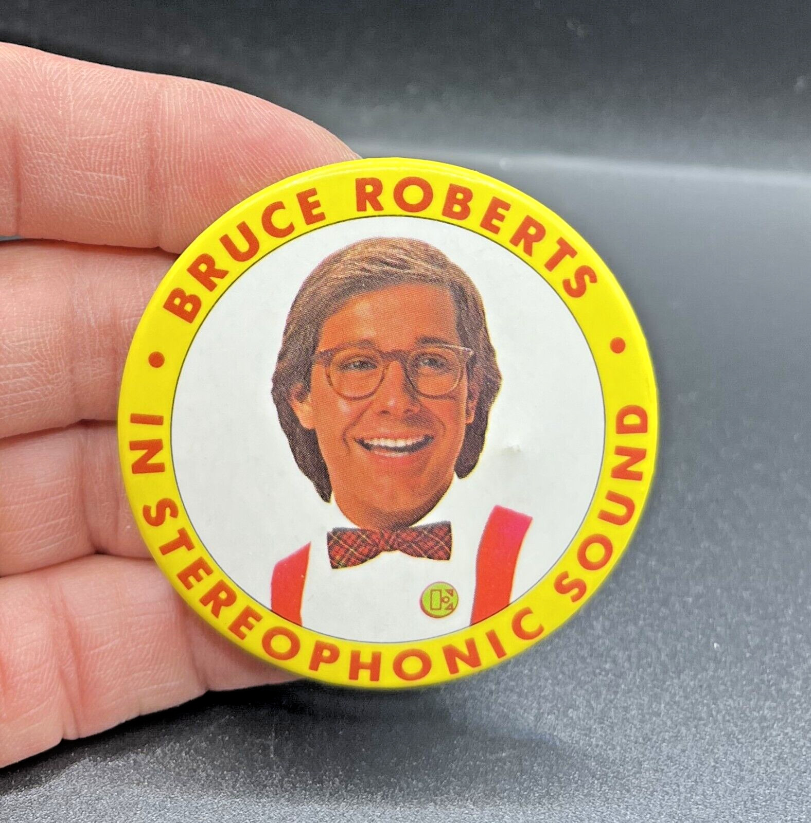 1977 Bruce Roberts Elektra/Asylum Records Promotional Pinback Button Pin 2-1/4″