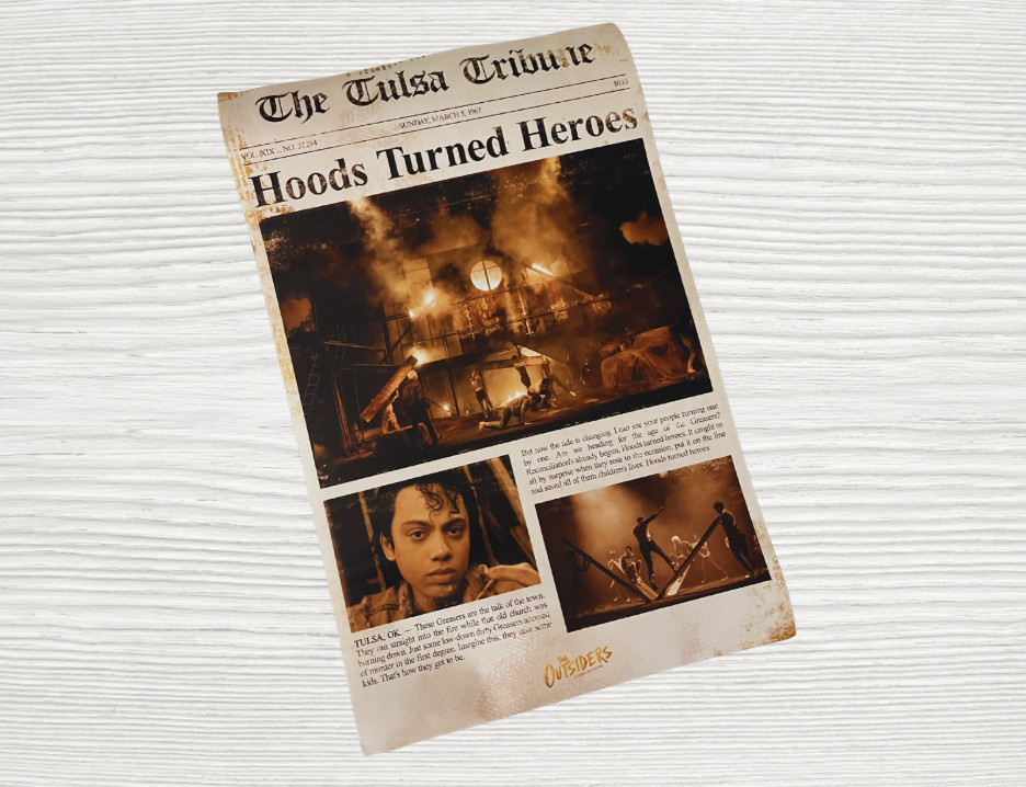 The Outsiders Broadway Limited Edition Poster Hoods Turned Heroes Design