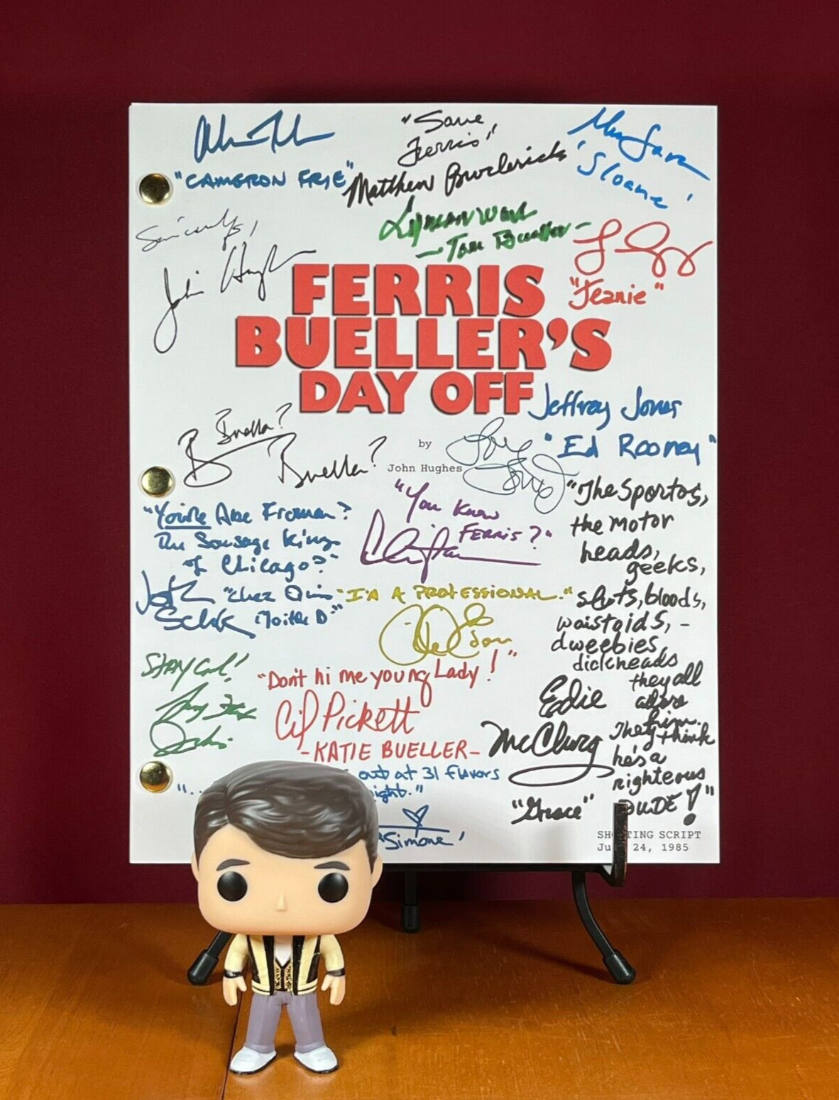 Ferris Bueller’s Day Off Script Signed- Autograph Reprints- 133 Pgs- John Hughes