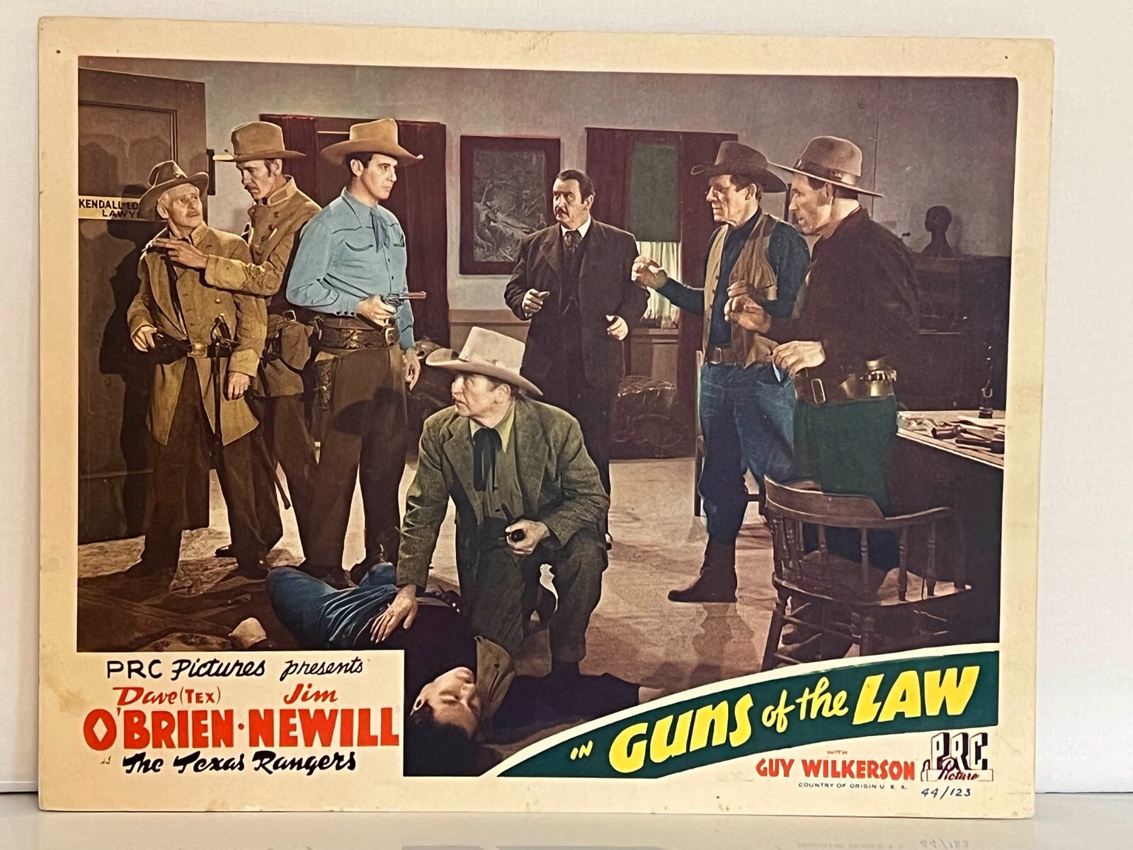 Guns of the Law-Original 1944 Movie Lobby Card-Dave “Tex” O’Brien-Texas Rangers