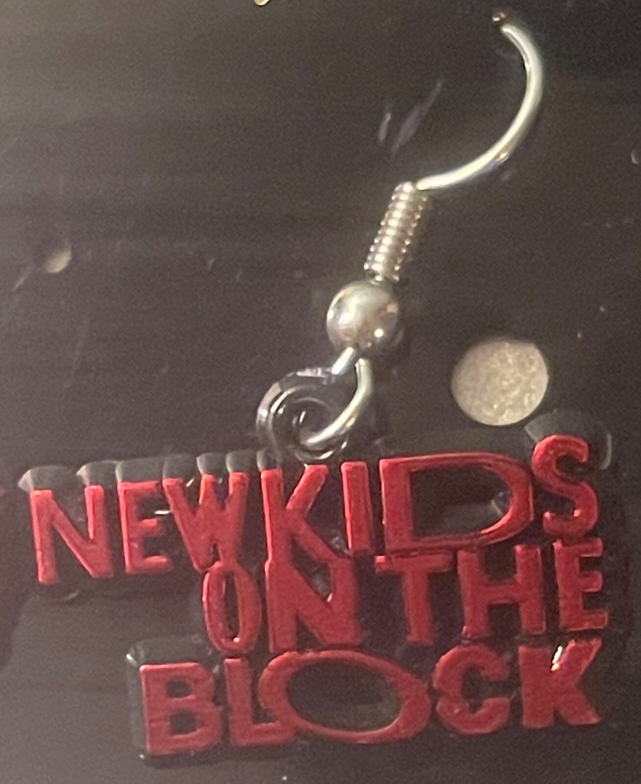 Vintage New Kids on the Block Earrings, Boston, MA 1991 NKOTB Red