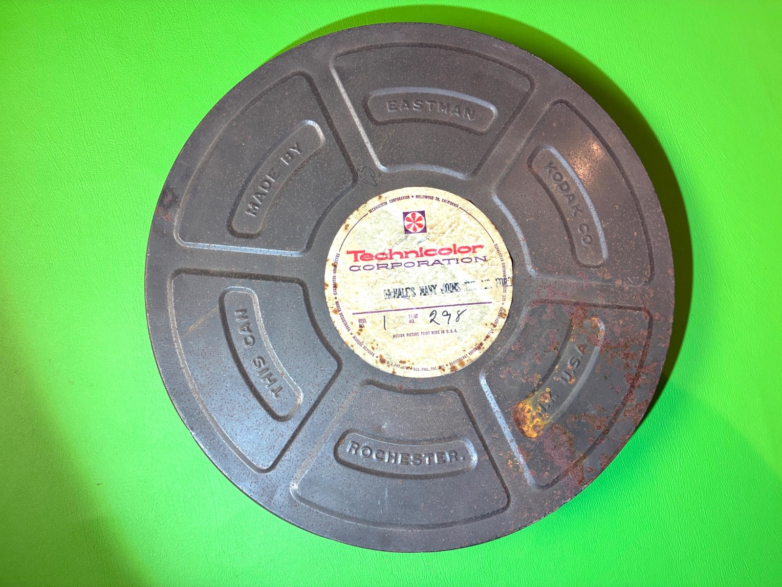 Vintage Hollywood Film Can 14” Technicolor McHale’s Navy Joins Air Force 1965