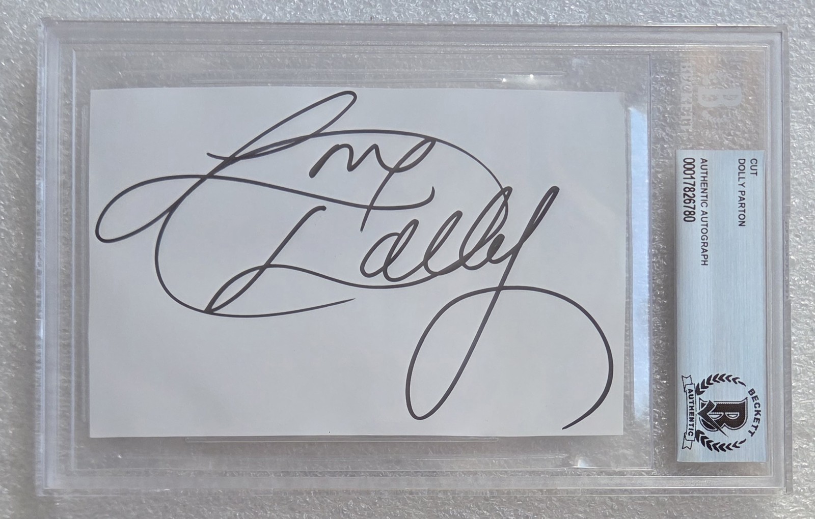 DOLLY PARTON SIGNED SLABBED BECKETT BAS COA RARE MUSIC AUTOGRAPHED PRESENT GIFT