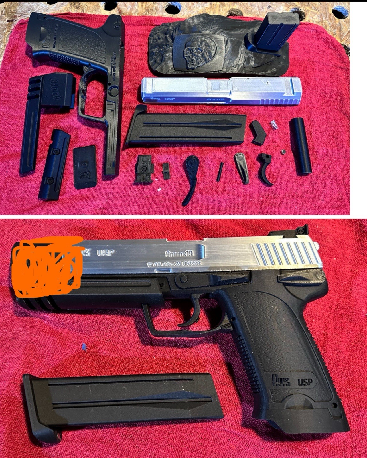 Lara Croft Tomb Raider Match USP Pistol Replica Prop – 3D printed Kit – 929