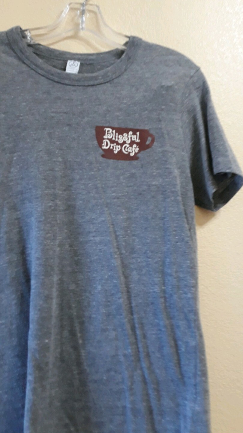 BIG LITTLE LIES/BLISSFULL DRIP CAFE TSHIRT SCREEN WORN WARDROBE SIZE MEDIUM
