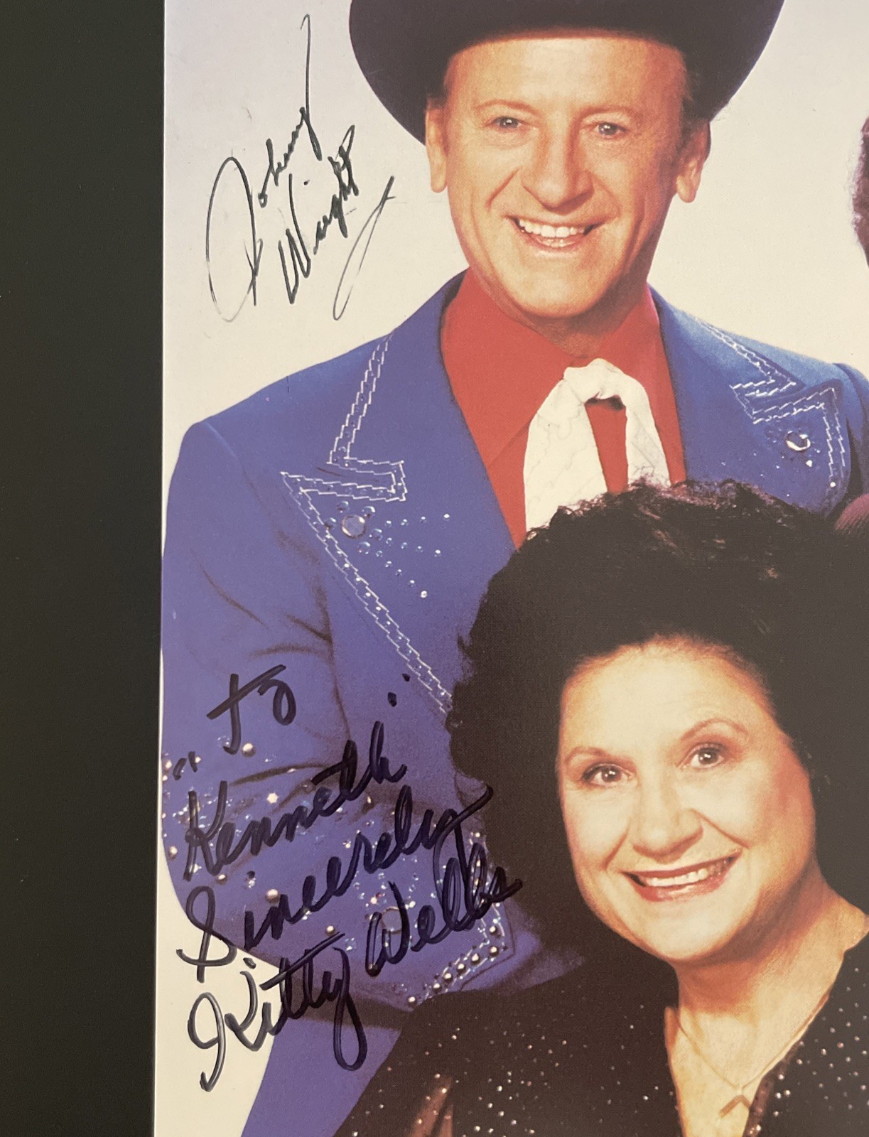 KITTY WELLS, JOHNNY & BOBBY WRIGHT: Hand Signed Celebrity Photo 8 x 10” / KSK