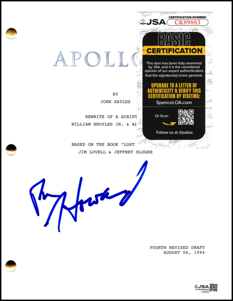 Ron Howard Signed Autograph Apollo 13 Full Movie Script Screenplay w/ JSA COA