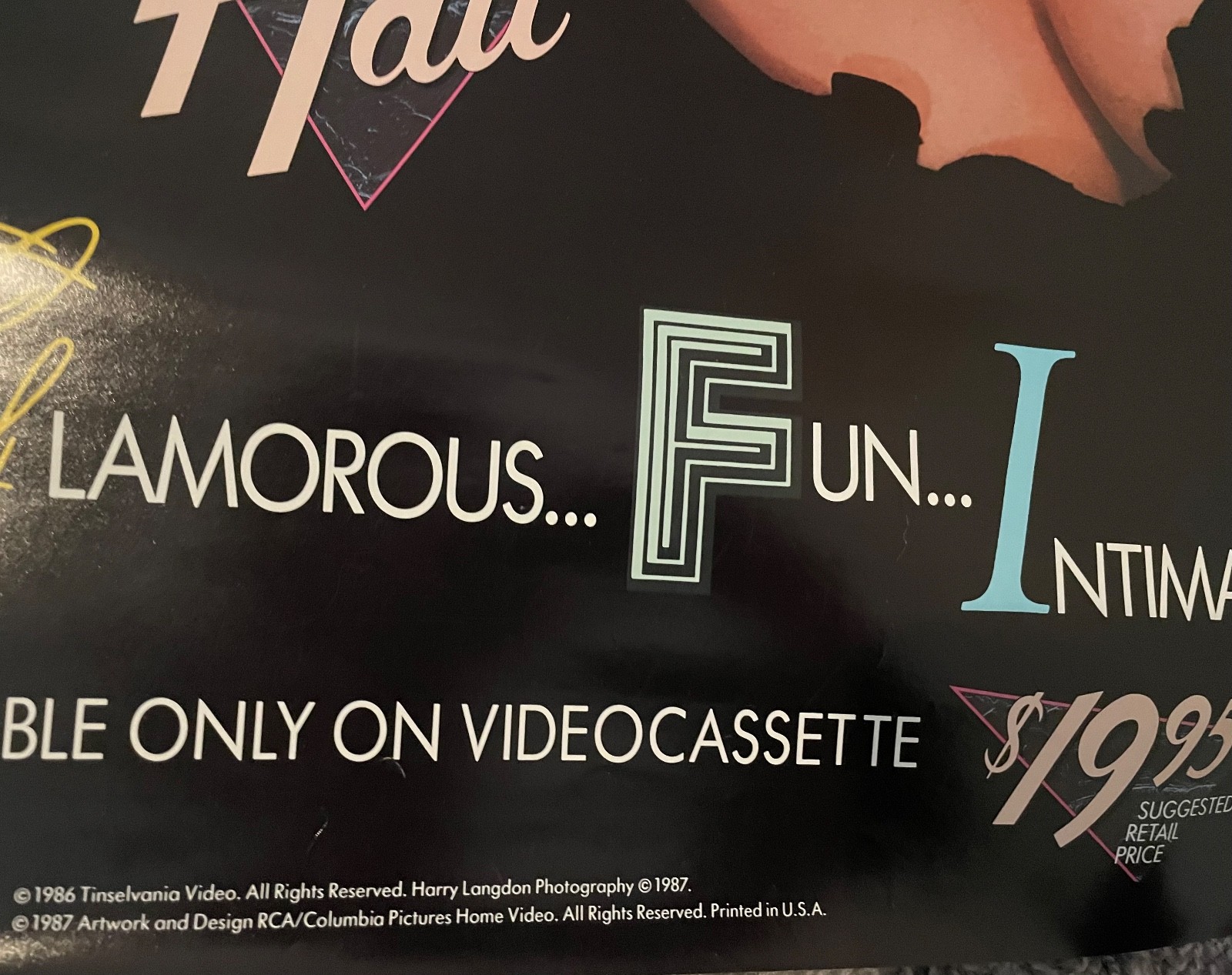 Deidre Hall 1987 Original Home Video Store Poster 18×24 VF Rolled RCA VHS Promo