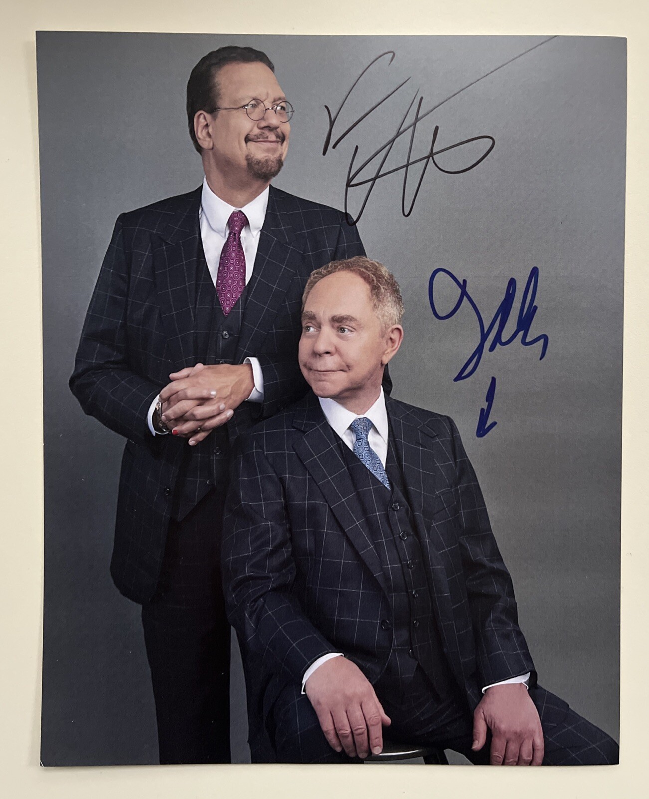 8×10 Penn And Teller signed Photo Illusionists Television Fool Us