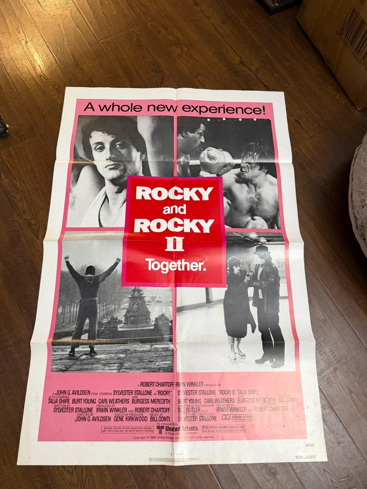 Rocky/ Rocky II Original 27×41 One-sheet 1980 Sylvester Stallone Pink Style