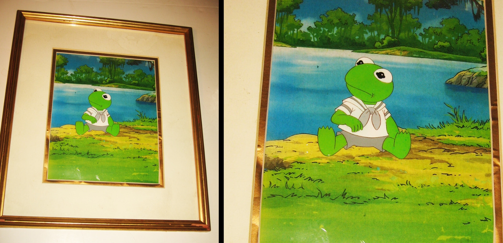 JIM HENSON Studio Framed & Released KERMIT the FROG Animation Cell Dated 1988