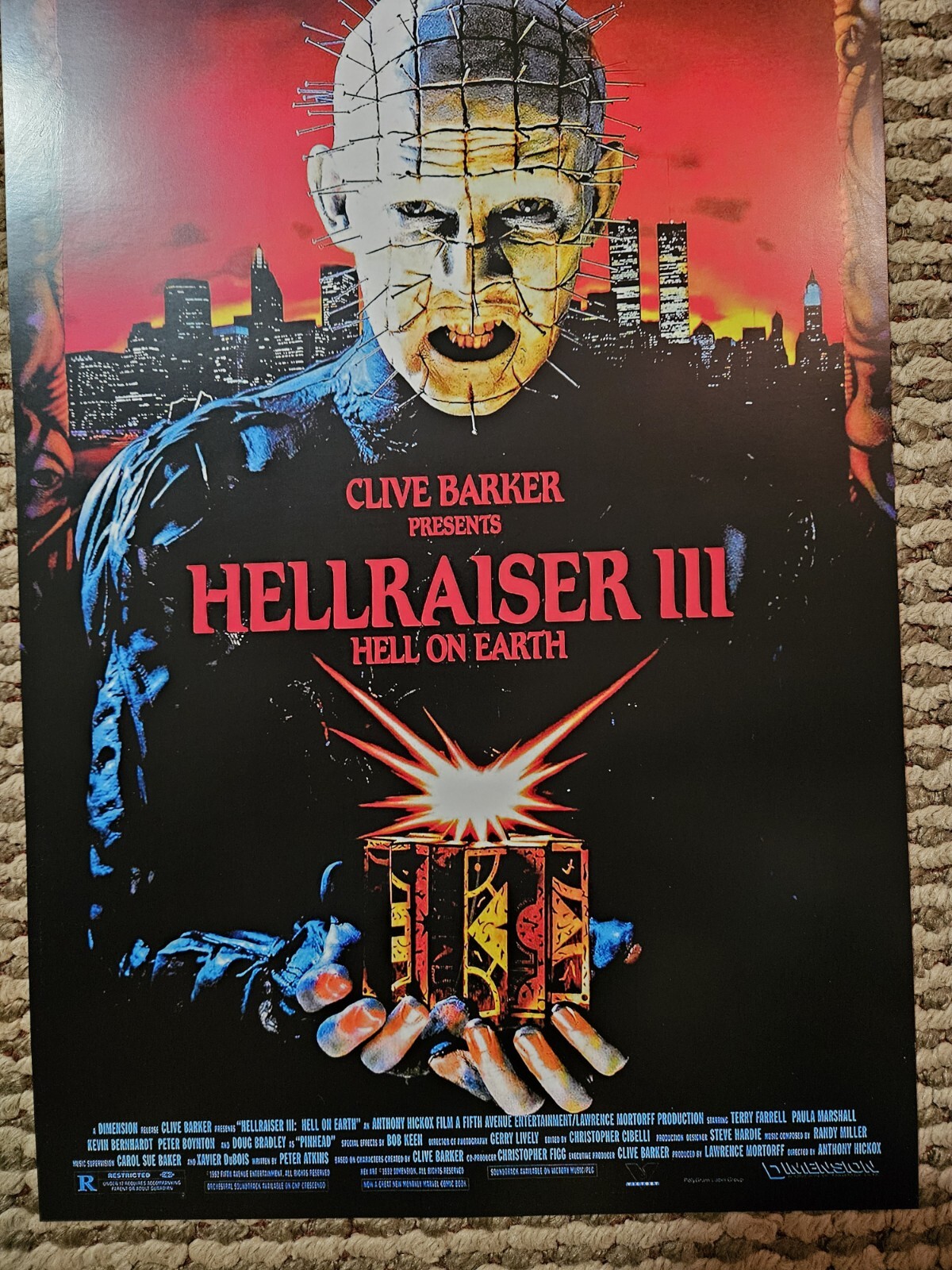 Hellraiser III Hell On Earth movie poster – 11″ x 17″ – Pinhead