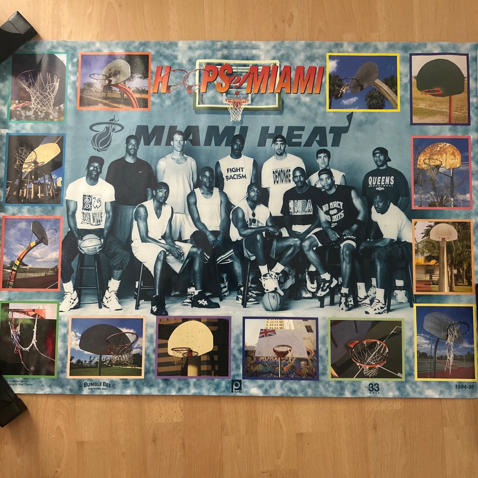 1995/96′ MIAMI HEAT ‘HOOPS OF MIAMI’ TEAM POSTER 25X35″ NBA BASKETBALL