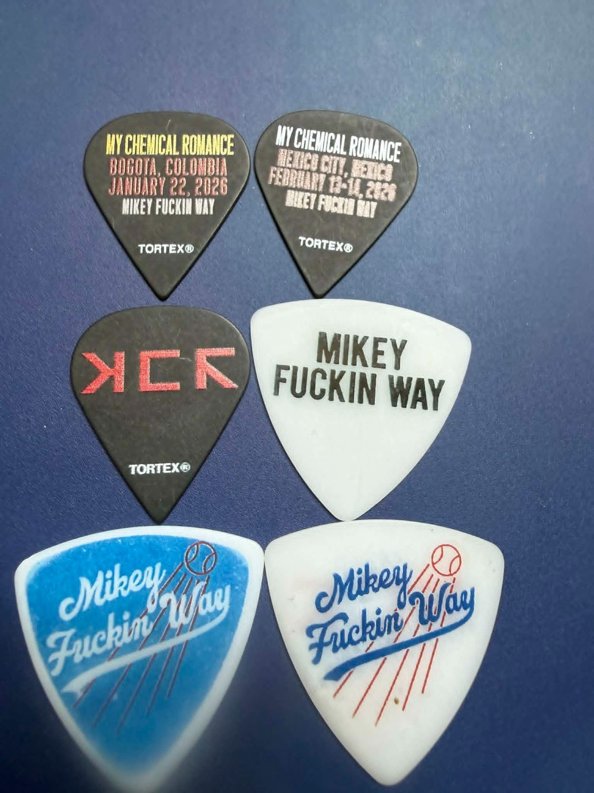 MY CHEMICAL ROMANCE – guitar pick set LOT of 6 (six) – SALE!!!!!! VERY RARE!
