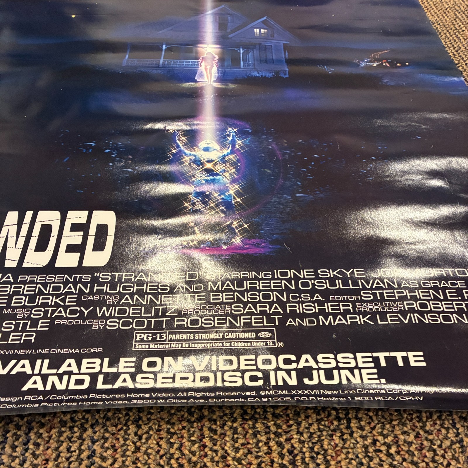 Vintage Stranded Large Poster Original Movie Poster Used 1987 Sci Fi