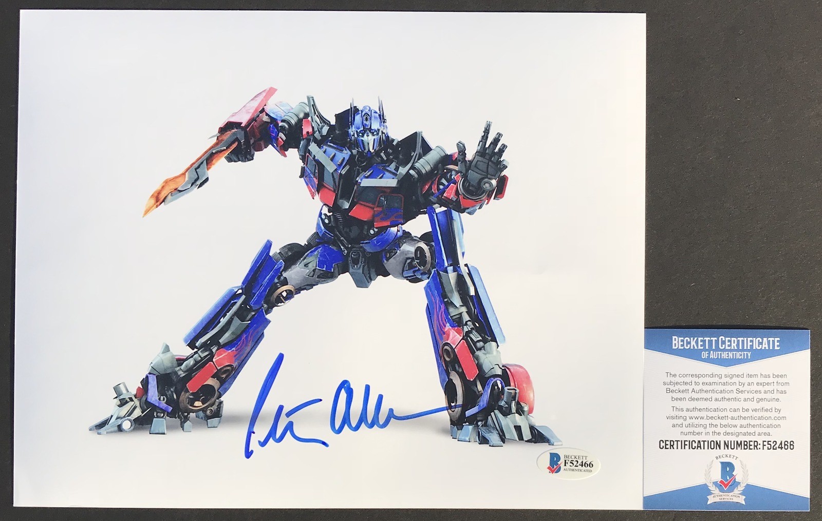 CLASSIC! Peter Cullen OPTIMUS PRIME Signed TRANSFORMERS TV 8×10 Photo #1 BECKETT