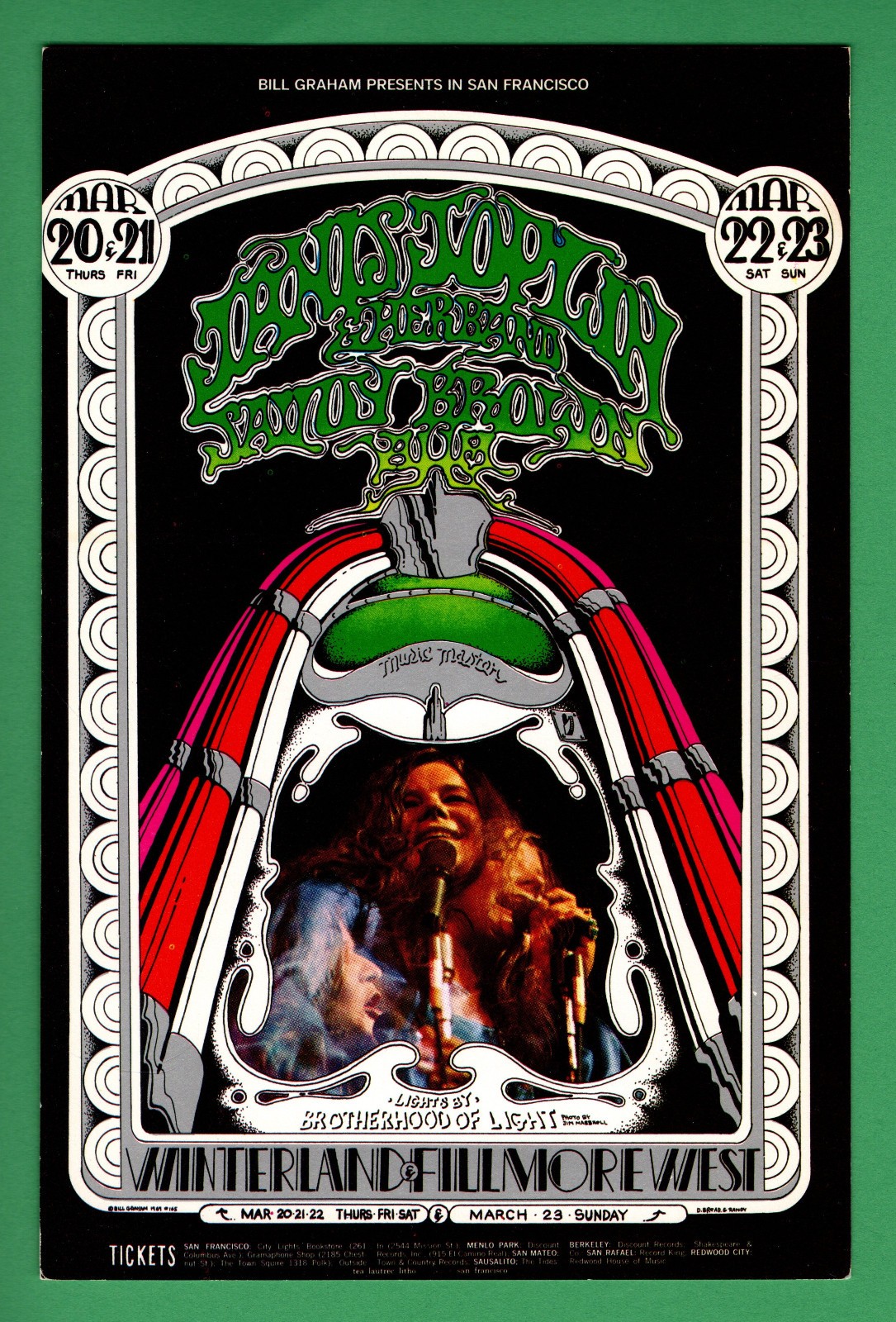 JaniS JopLin SaVoY BroWn Aum BG165 BiLL Graham WinterLand FiLLmore 1969 HandbiLL