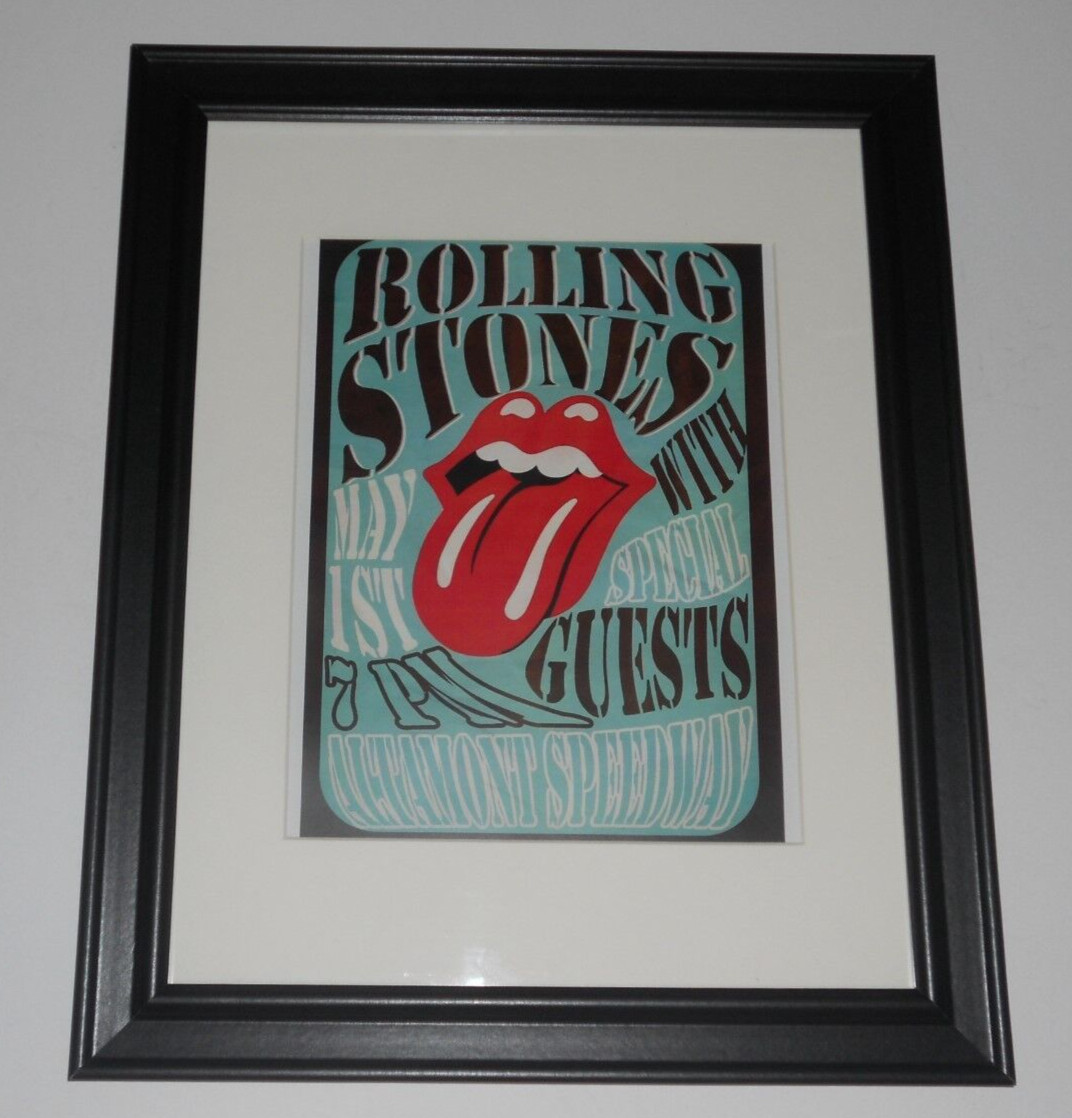 Large Framed Rolling Stones Altamont Speedway 1969 Poster Let it Bleed 24″ x 20″