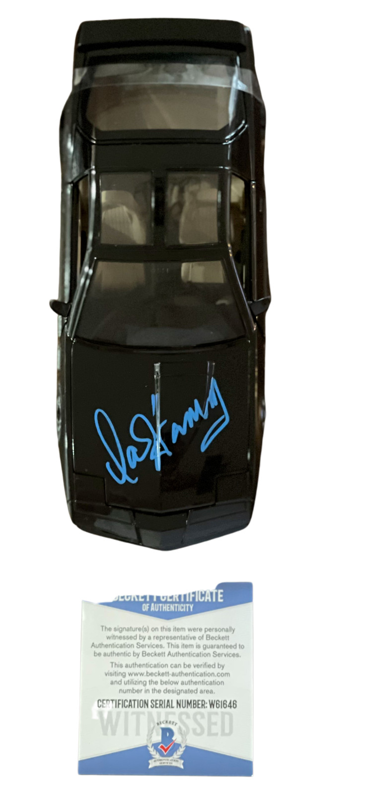 DAVID HASSELHOFF SIGNED AUTOGRAPH KITT 1:24 DIECAST CAR – KNIGHT RIDE BECKETT 5