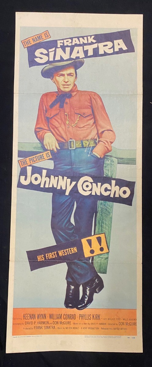 Johnny Concho Original Insert Movie Poster FRANK SINATRA