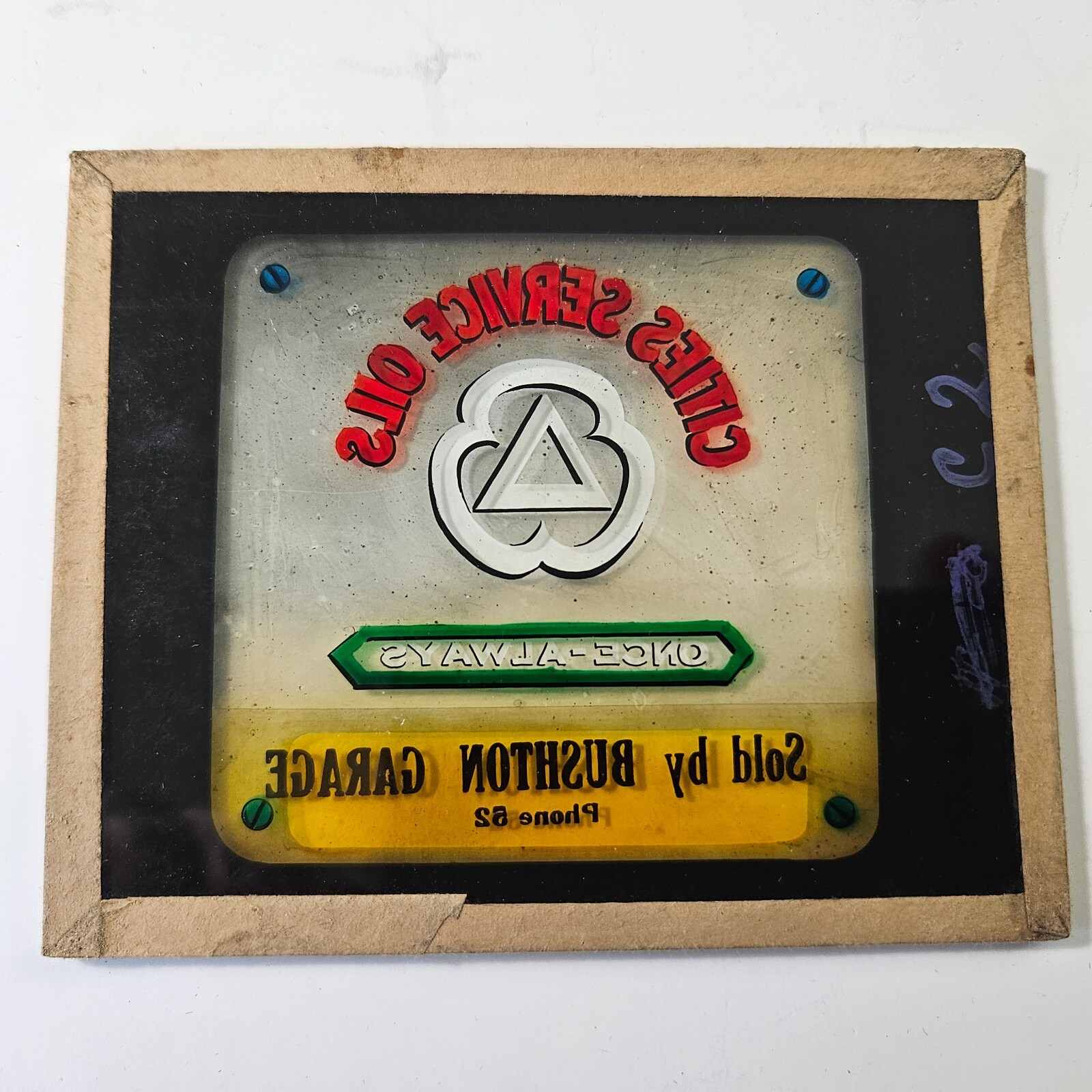 1920’s Silent Movie Advertising Glass Slide Cities Service Oils