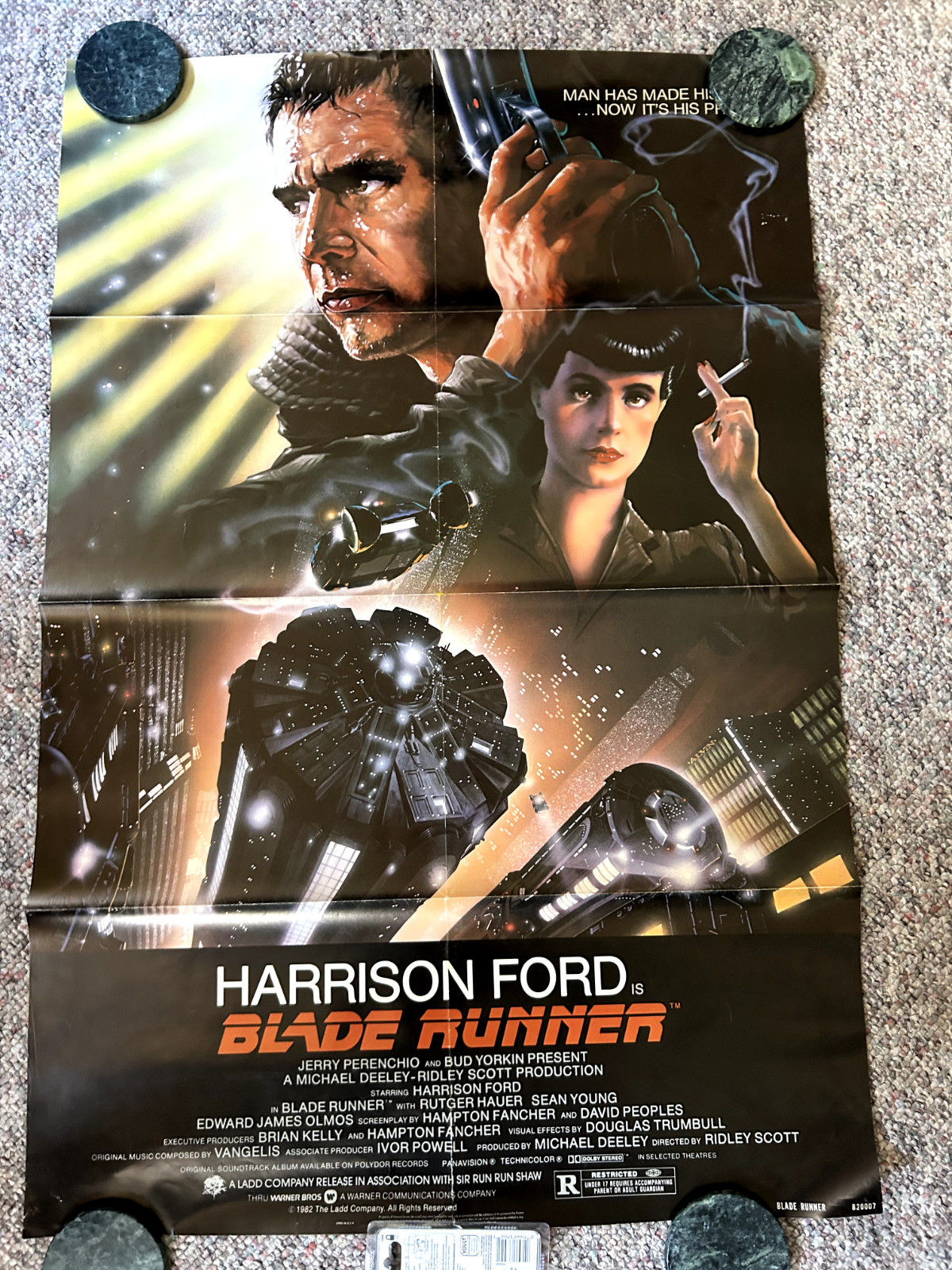 Blade Runner (1982) ORIGINAL MOVIE POSTER 27×41, SINGLE SIDED, FOLDED, SEE PHOTO