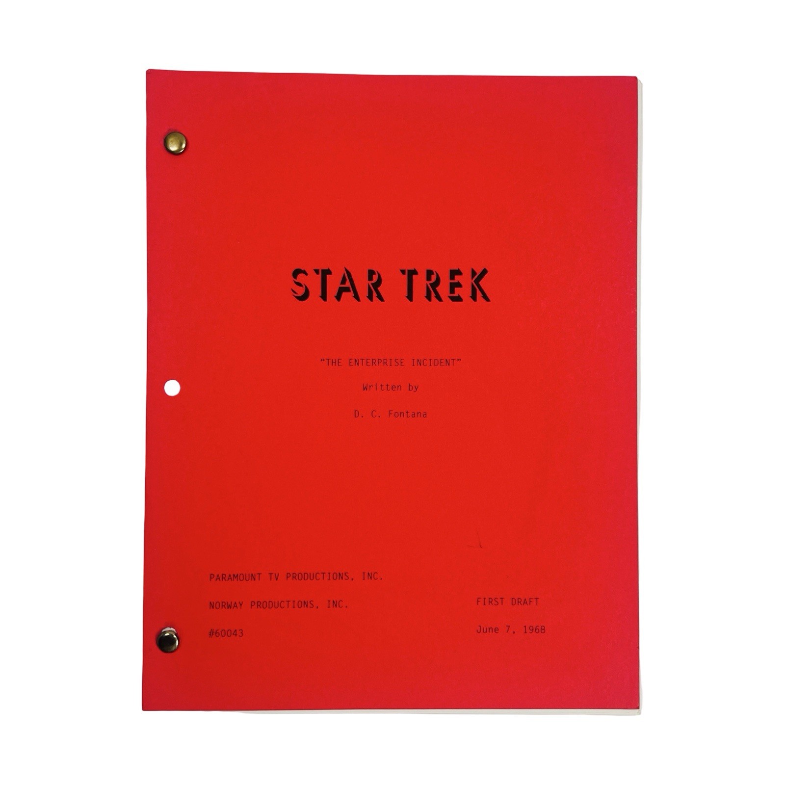 Star Trek TOS “The Enterprise Incident” FIRST DRAFT Script REPRODUCTION 1968